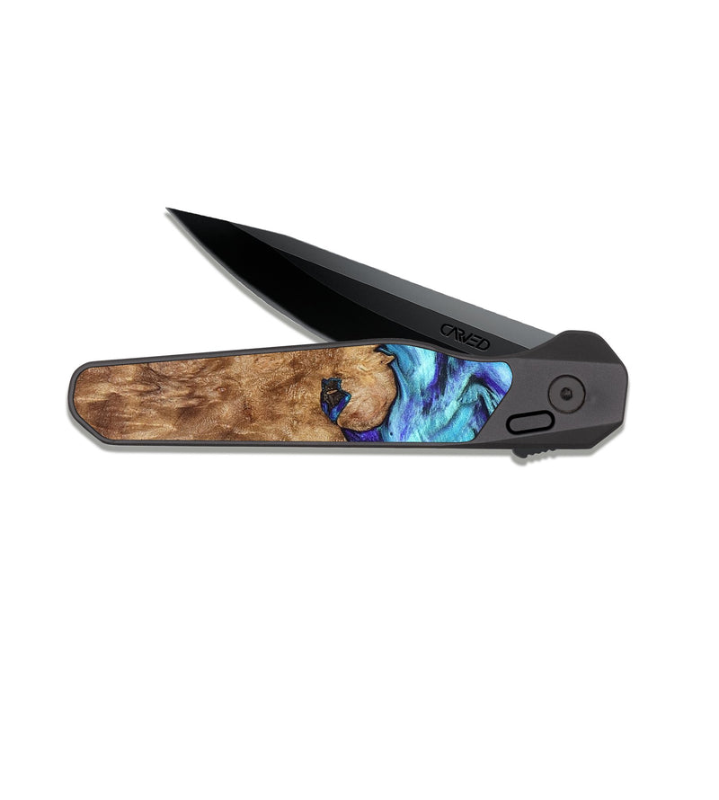 EDC Dark Slate Wood Pocket Knife - Mariel (Blue, 822827)