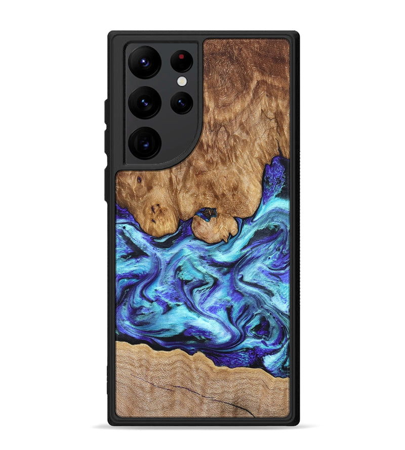 Galaxy S22 Ultra Wood Phone Case - Mariel (Blue, 822827)