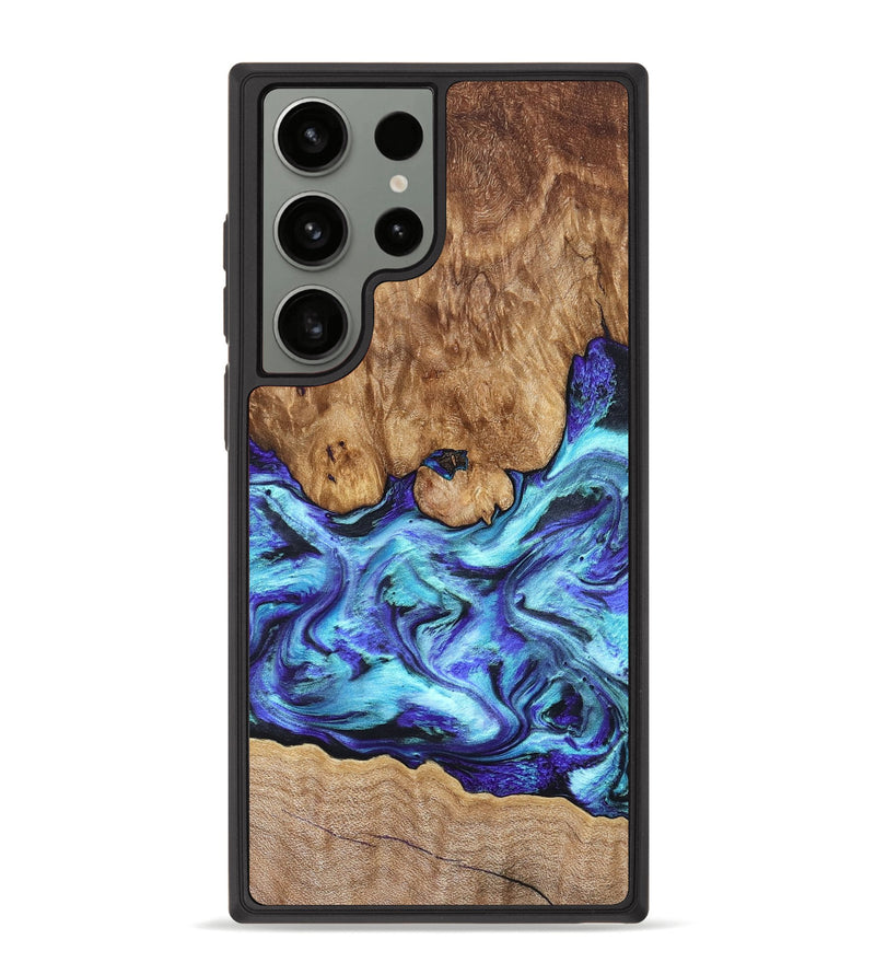 Galaxy S23 Ultra Wood Phone Case - Mariel (Blue, 822827)