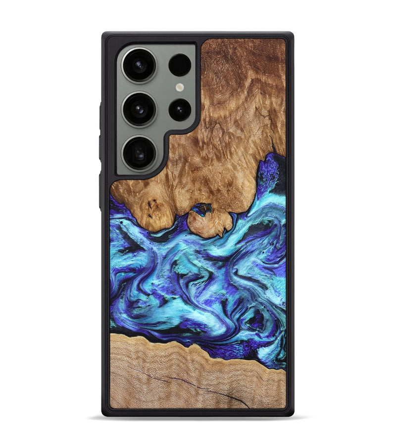 Galaxy S24 Ultra Wood Phone Case - Mariel (Blue, 822827)