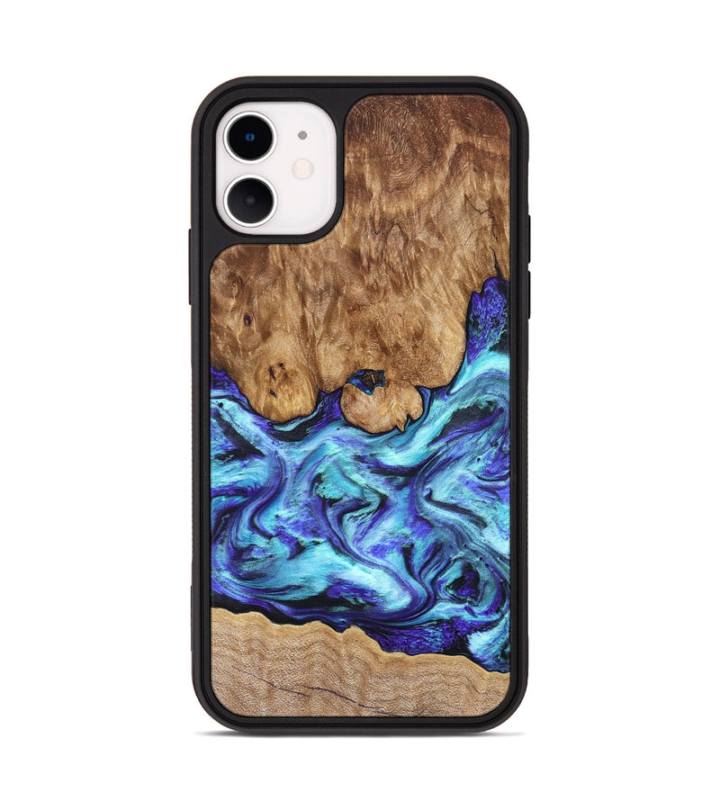 iPhone 11 Wood Phone Case - Mariel (Blue, 822827)