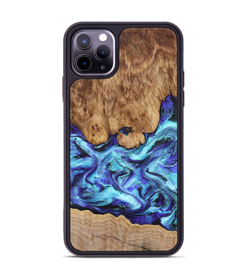 iPhone 11 Pro Max Wood Phone Case - Mariel (Blue, 822827)