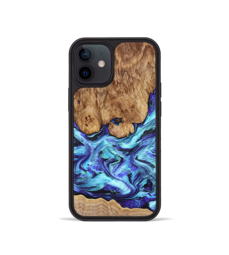 iPhone 12 mini Wood Phone Case - Mariel (Blue, 822827)