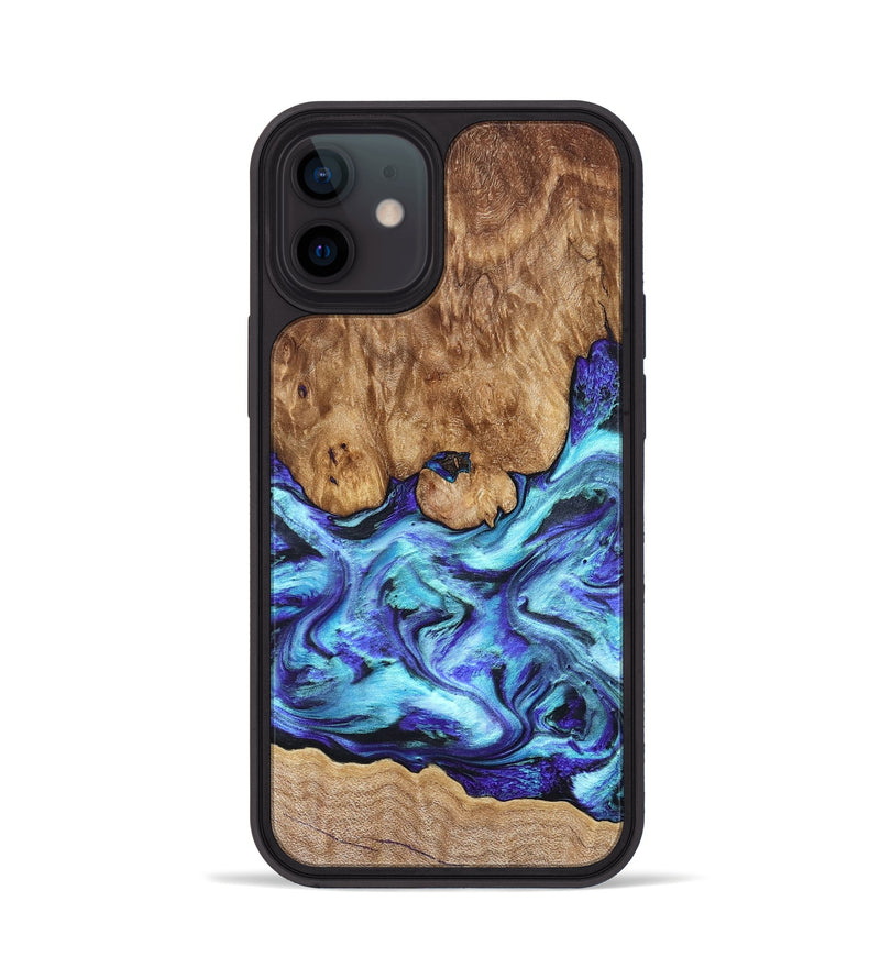 iPhone 12 Wood Phone Case - Mariel (Blue, 822827)