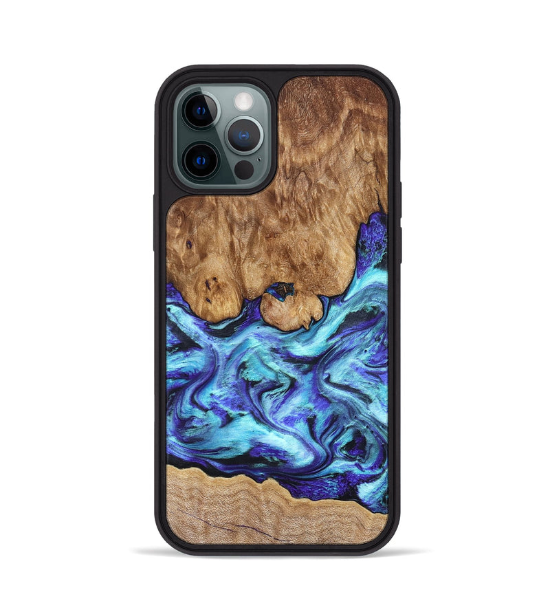 iPhone 12 Pro Wood Phone Case - Mariel (Blue, 822827)