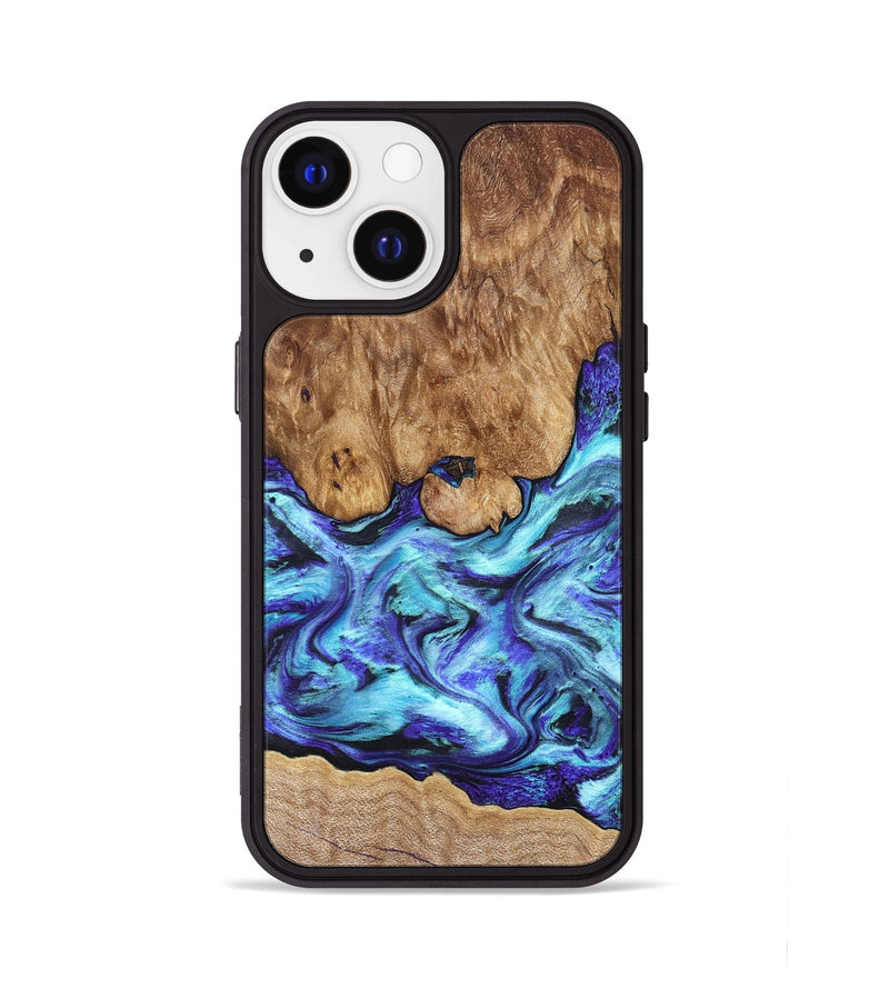 iPhone 13 Wood Phone Case - Mariel (Blue, 822827)
