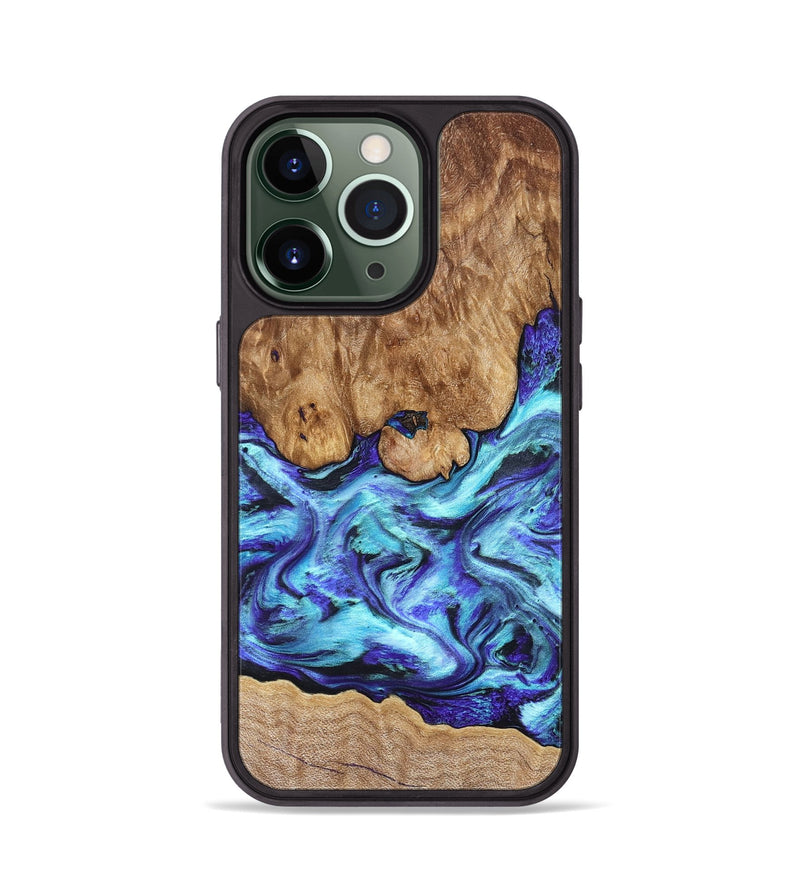 iPhone 13 Pro Wood Phone Case - Mariel (Blue, 822827)