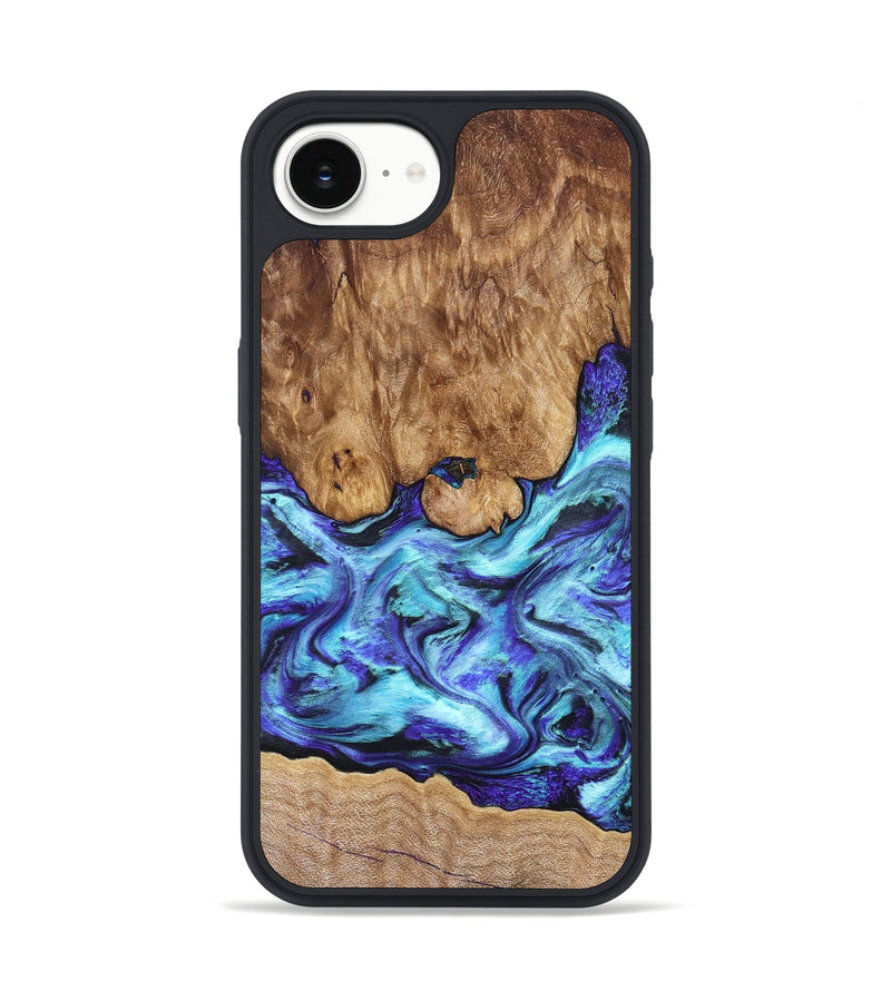 iPhone 16e Wood Phone Case - Mariel (Blue, 822827)