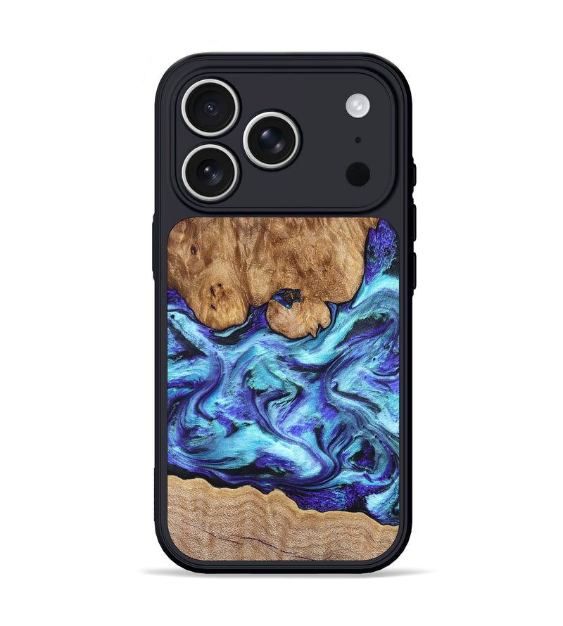 iPhone 17 Pro Wood Phone Case - Mariel (Blue, 822827)