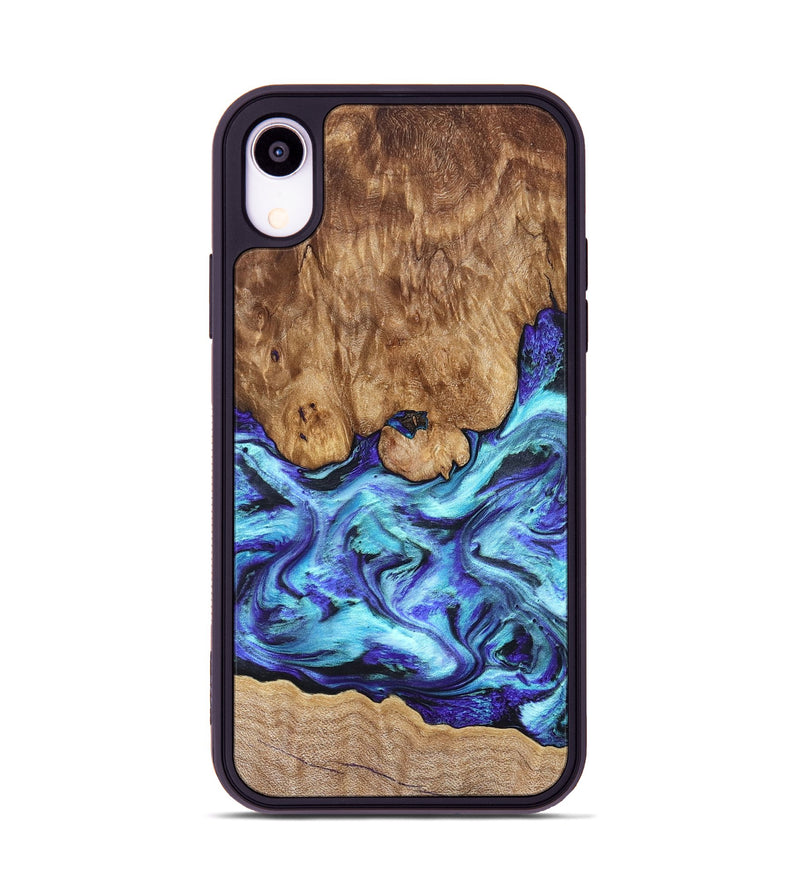iPhone Xr Wood Phone Case - Mariel (Blue, 822827)
