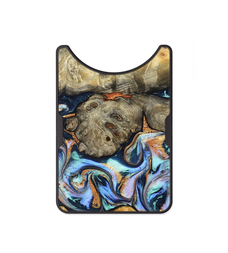 Alloy Wood Wallet - Amiya (Teal & Gold, 822852)