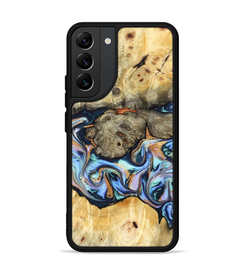 Galaxy S22 Plus Wood Phone Case - Amiya (Teal & Gold, 822852)