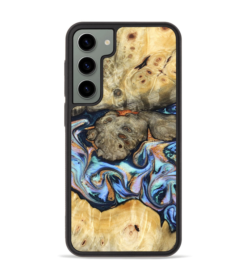 Galaxy S23 Plus Wood Phone Case - Amiya (Teal & Gold, 822852)