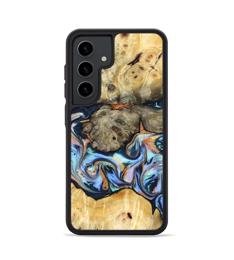 Galaxy S24 Wood Phone Case - Amiya (Teal & Gold, 822852)