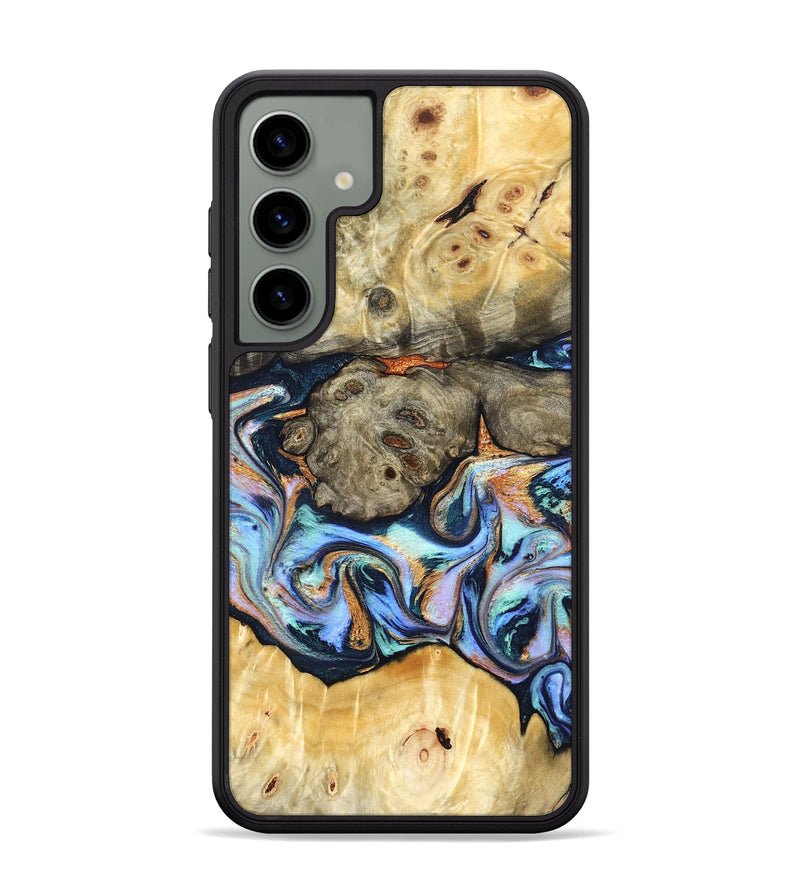 Galaxy S24 Plus Wood Phone Case - Amiya (Teal & Gold, 822852)