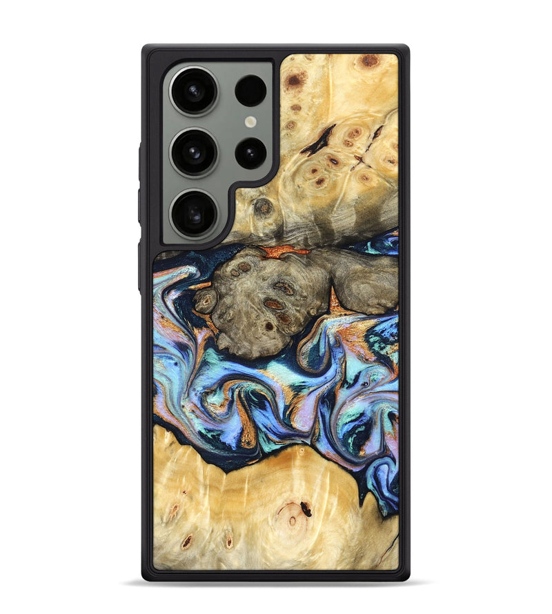 Galaxy S24 Ultra Wood Phone Case - Amiya (Teal & Gold, 822852)
