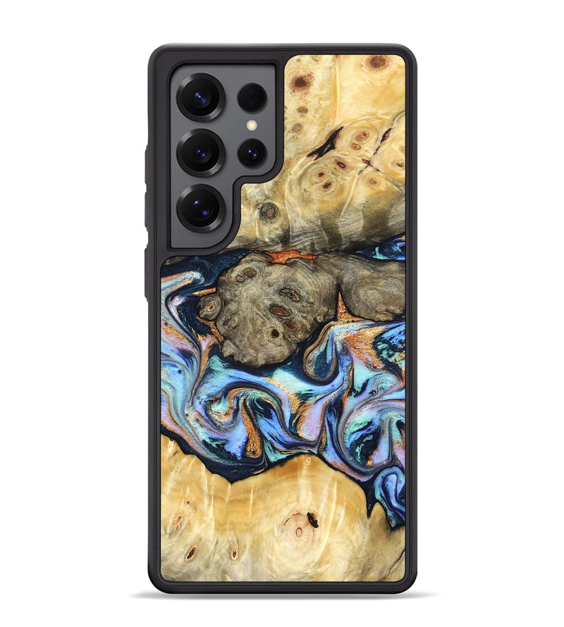 Galaxy S25 Ultra Wood Phone Case - Amiya (Teal & Gold, 822852)