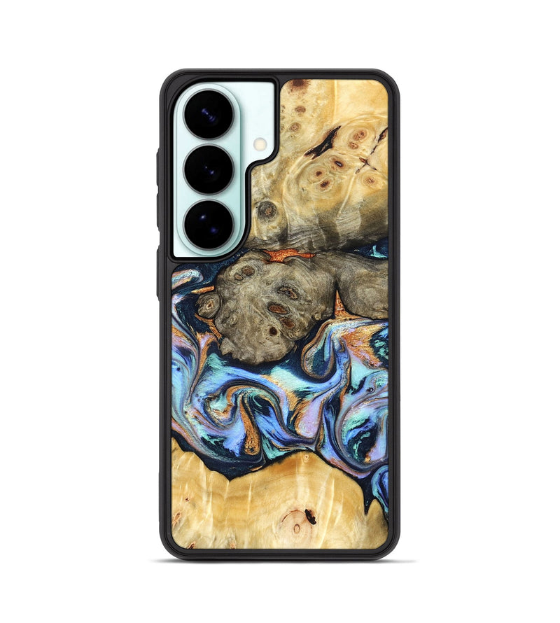 Galaxy S26 Wood Phone Case - Amiya (Teal & Gold, 822852)