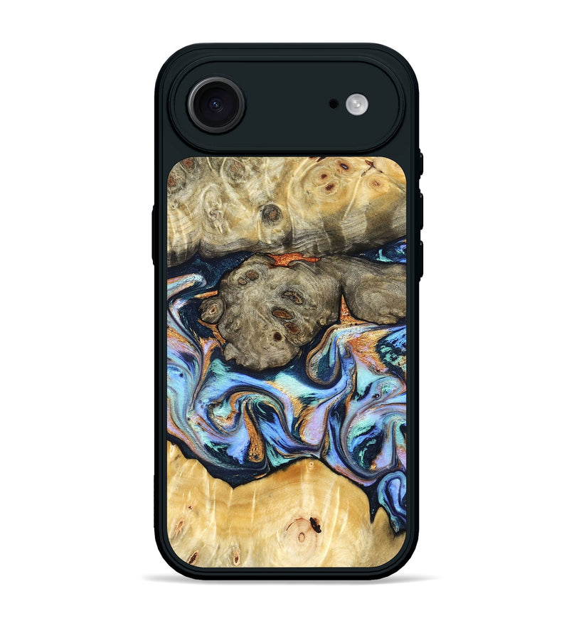 iPhone 17 Air Wood Phone Case - Amiya (Teal & Gold, 822852)