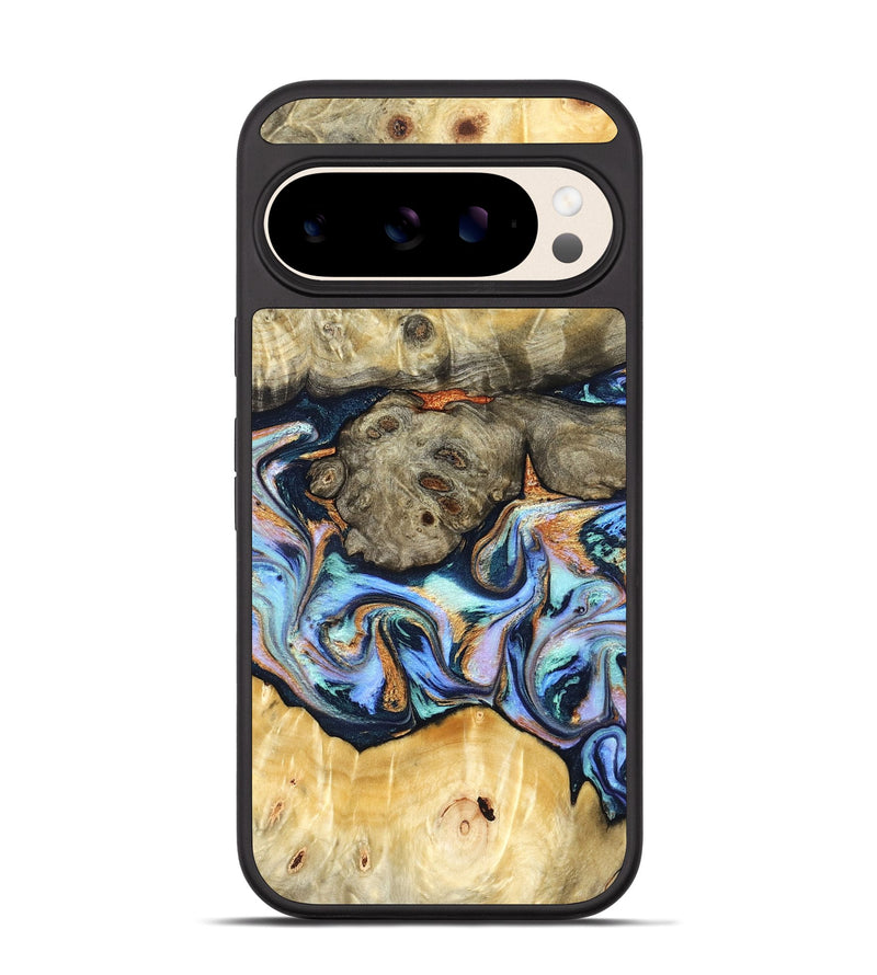 Pixel 10 Wood Phone Case - Amiya (Teal & Gold, 822852)