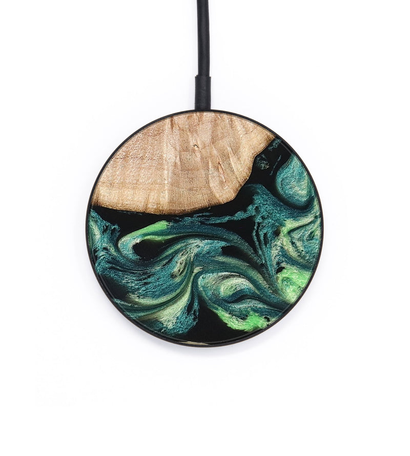 Circle Wood Wireless Charger - Jasen (Green, 822854)