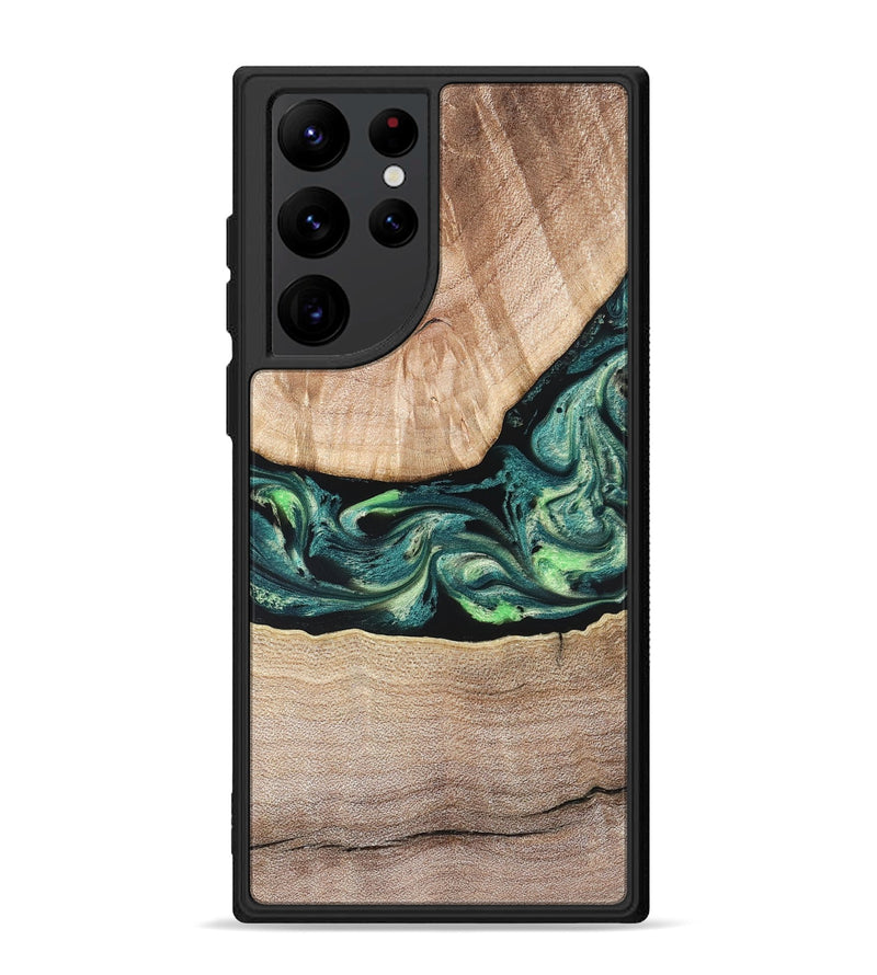 Galaxy S22 Ultra Wood Phone Case - Jasen (Green, 822854)