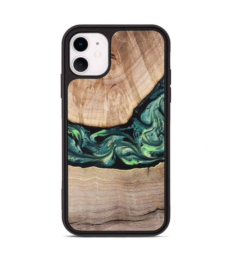 iPhone 11 Wood Phone Case - Jasen (Green, 822854)