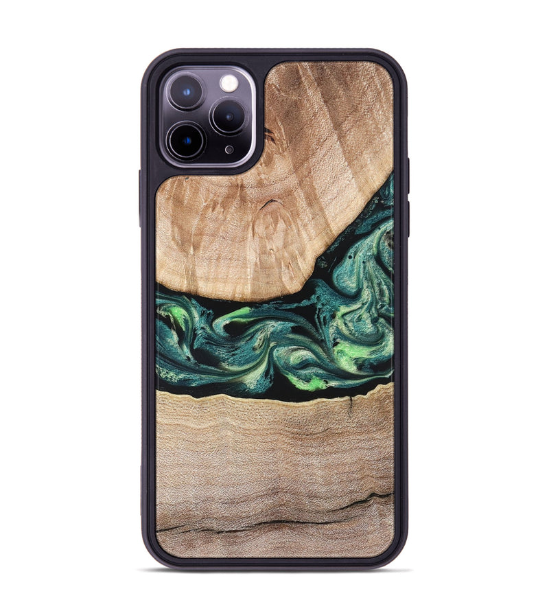 iPhone 11 Pro Max Wood Phone Case - Jasen (Green, 822854)