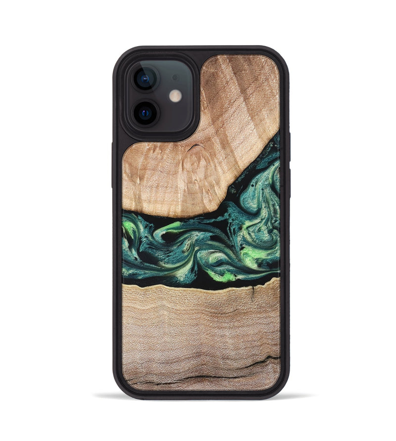 iPhone 12 Wood Phone Case - Jasen (Green, 822854)