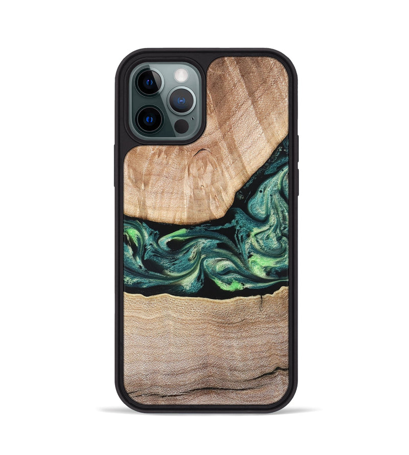 iPhone 12 Pro Wood Phone Case - Jasen (Green, 822854)