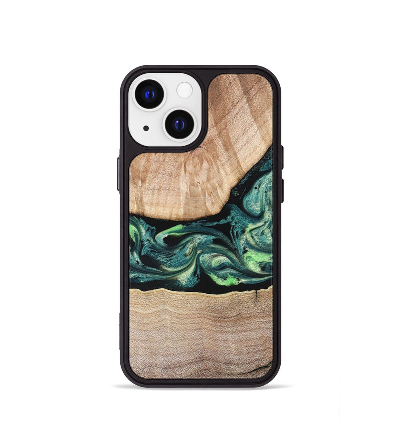 iPhone 13 mini Wood Phone Case - Jasen (Green, 822854)