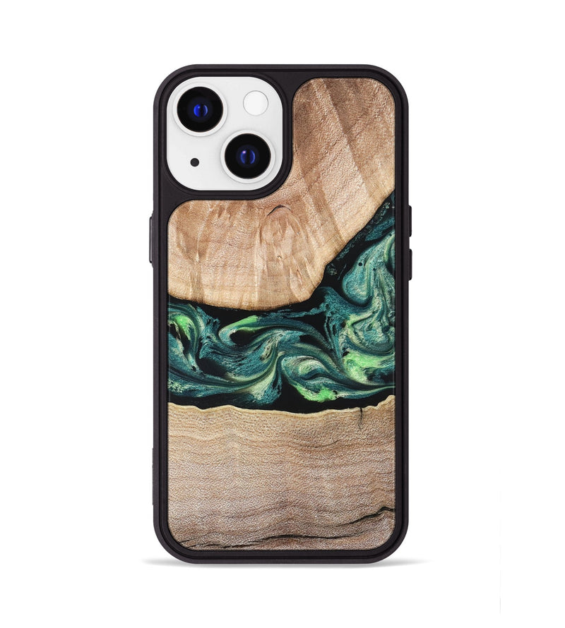 iPhone 13 Wood Phone Case - Jasen (Green, 822854)