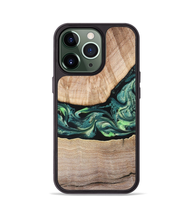 iPhone 13 Pro Wood Phone Case - Jasen (Green, 822854)