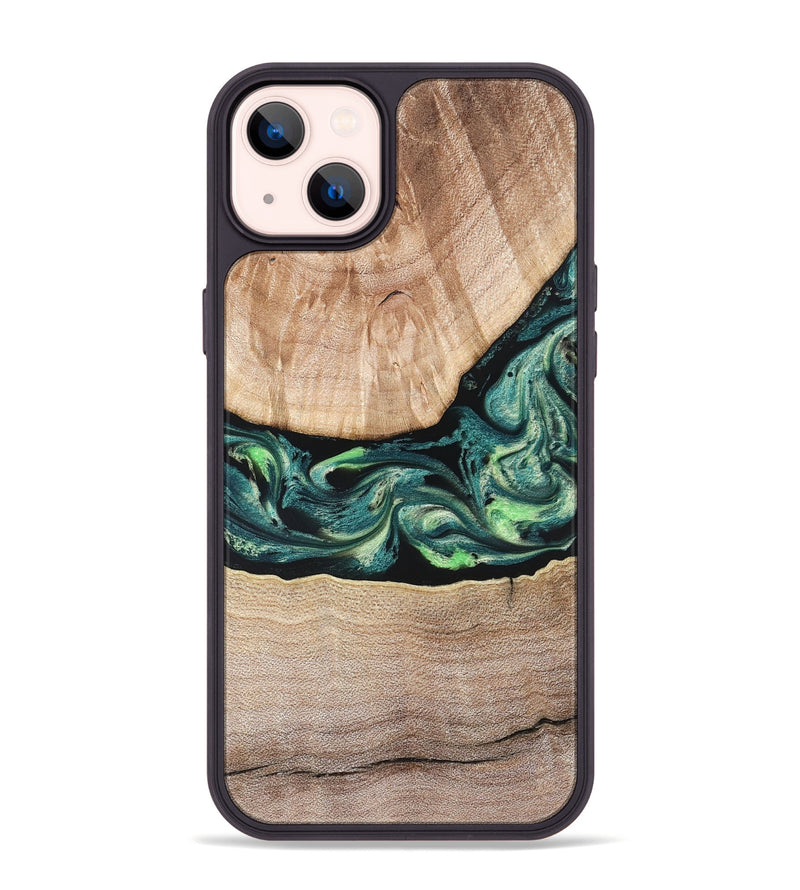 iPhone 14 Plus Wood Phone Case - Jasen (Green, 822854)
