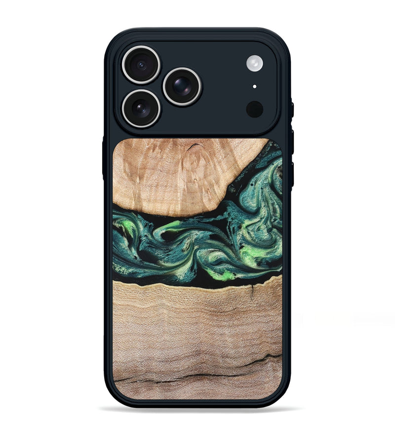 iPhone 17 Pro Max Wood Phone Case - Jasen (Green, 822854)
