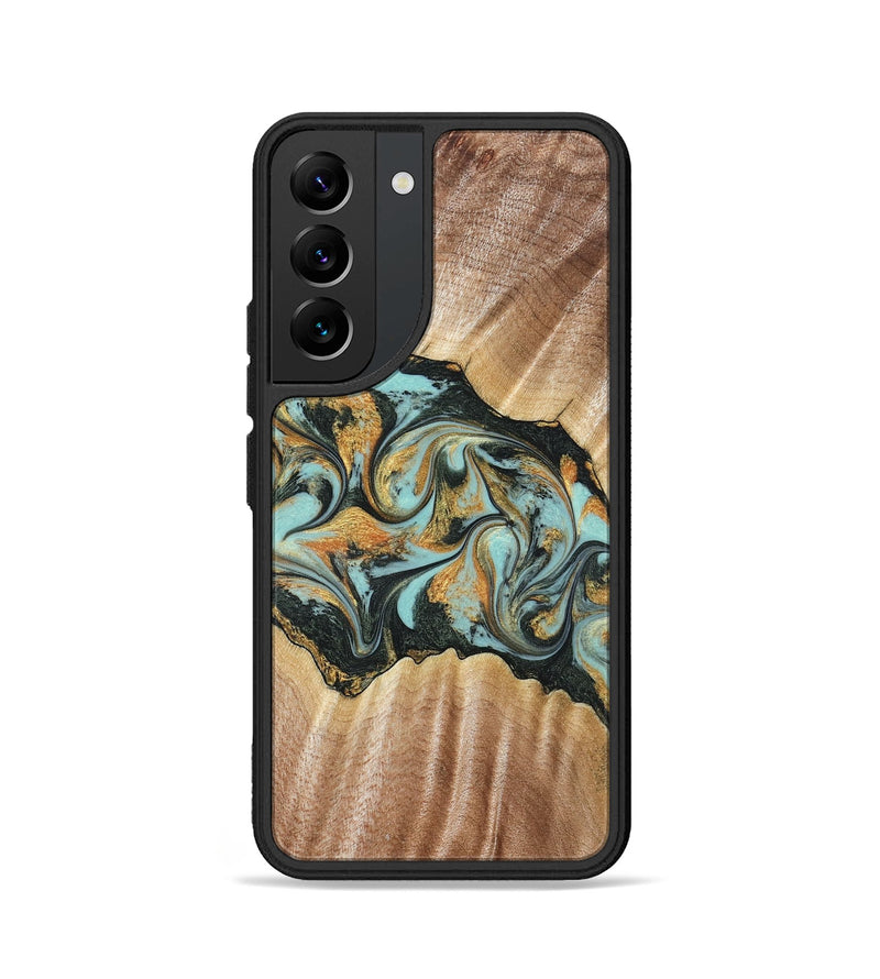 Galaxy S22 Wood Phone Case - Javon (Teal & Gold, 822856)
