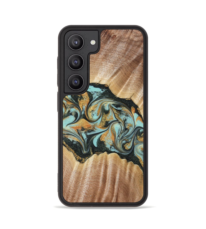 Galaxy S23 Wood Phone Case - Javon (Teal & Gold, 822856)