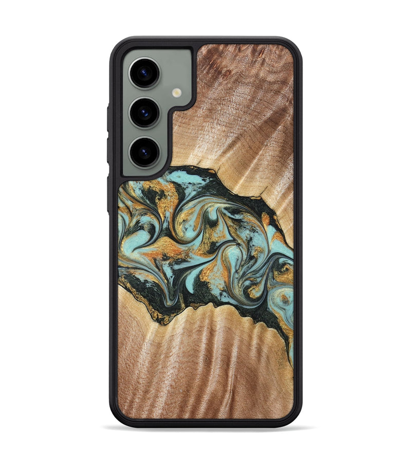 Galaxy S24 Plus Wood Phone Case - Javon (Teal & Gold, 822856)