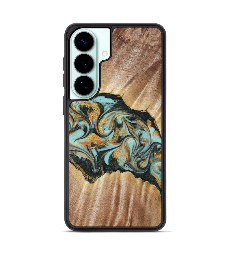 Galaxy S26 Plus Wood Phone Case - Javon (Teal & Gold, 822856)