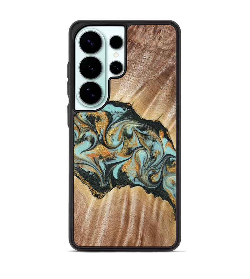 Galaxy S26 Ultra Wood Phone Case - Javon (Teal & Gold, 822856)