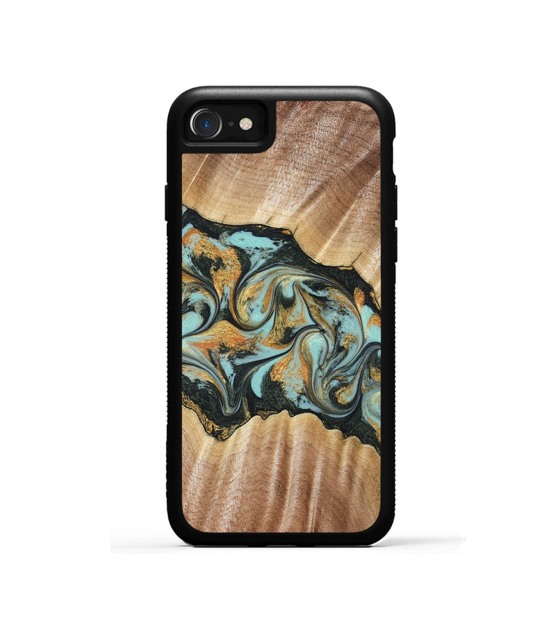 iPhone SE Wood Phone Case - Javon (Teal & Gold, 822856)