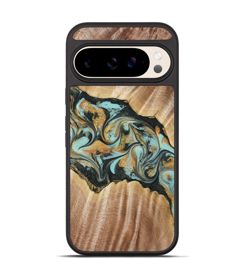 Pixel 10 Wood Phone Case - Javon (Teal & Gold, 822856)