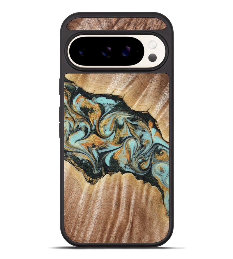 Pixel 10 Pro XL Wood Phone Case - Javon (Teal & Gold, 822856)