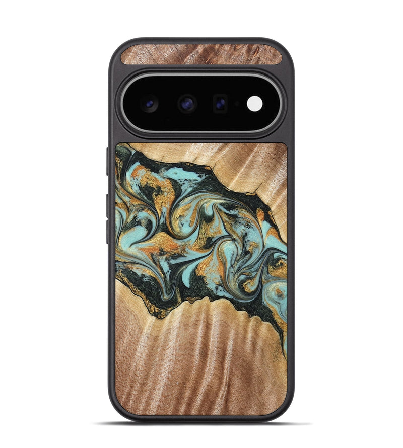 Pixel 11 Wood Phone Case - Javon (Teal & Gold, 822856)