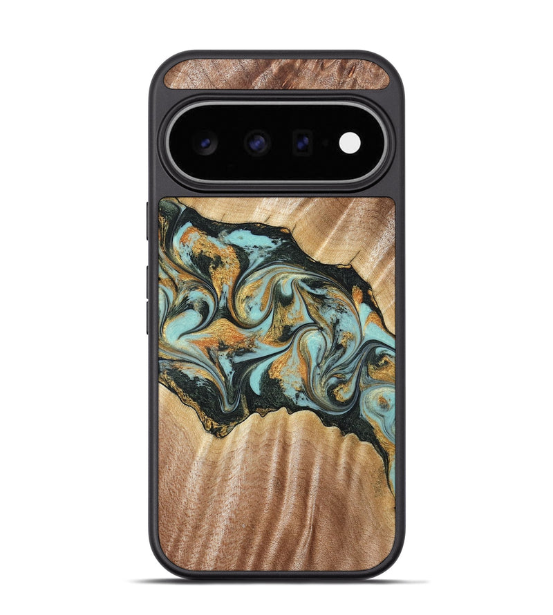 Pixel 11 Pro Wood Phone Case - Javon (Teal & Gold, 822856)
