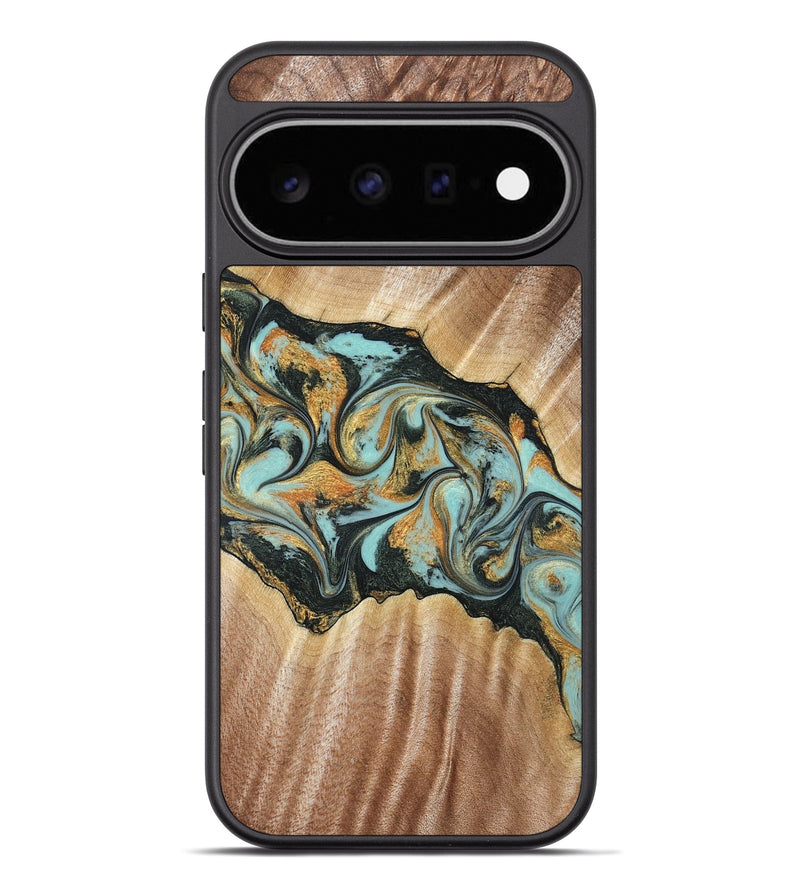 Pixel 11 Pro XL Wood Phone Case - Javon (Teal & Gold, 822856)