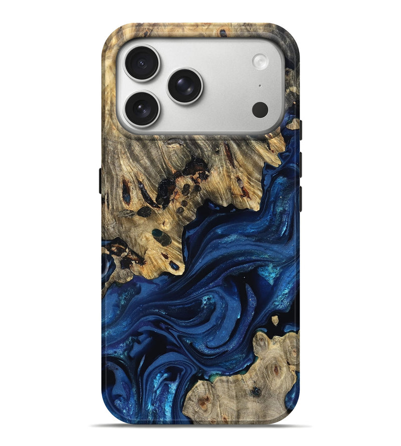 iPhone 17 Pro Max Wood Live Edge Phone Case - Violet (Blue, 822868)