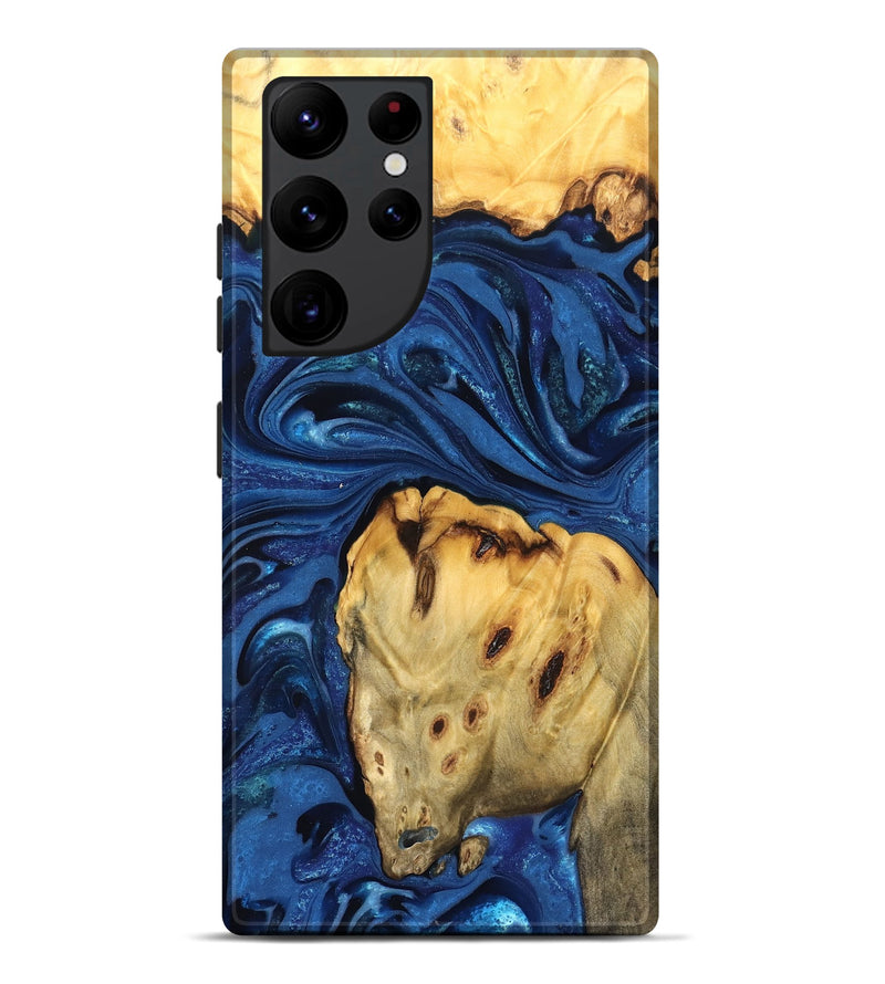 Galaxy S22 Ultra Wood Live Edge Phone Case - Leta (Blue, 822871)