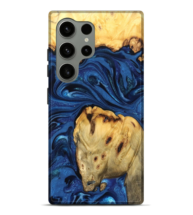 Galaxy S24 Ultra Wood Live Edge Phone Case - Leta (Blue, 822871)