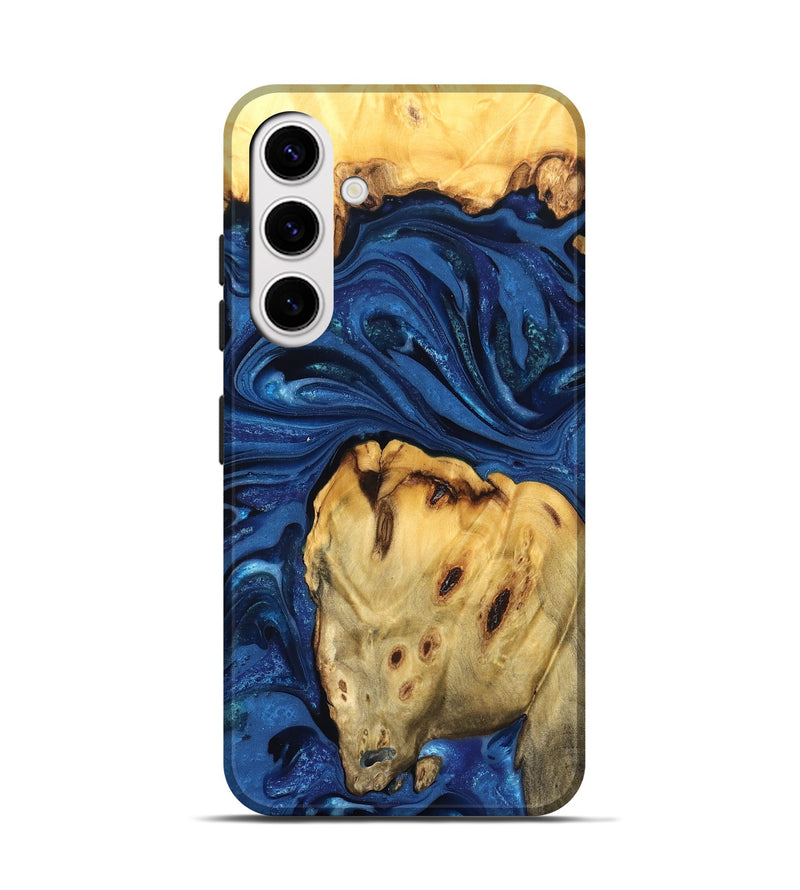 Galaxy S25 Wood Live Edge Phone Case - Leta (Blue, 822871)